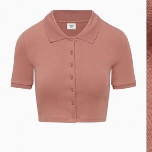 Sunday Best Mauve Cropped Polo Top